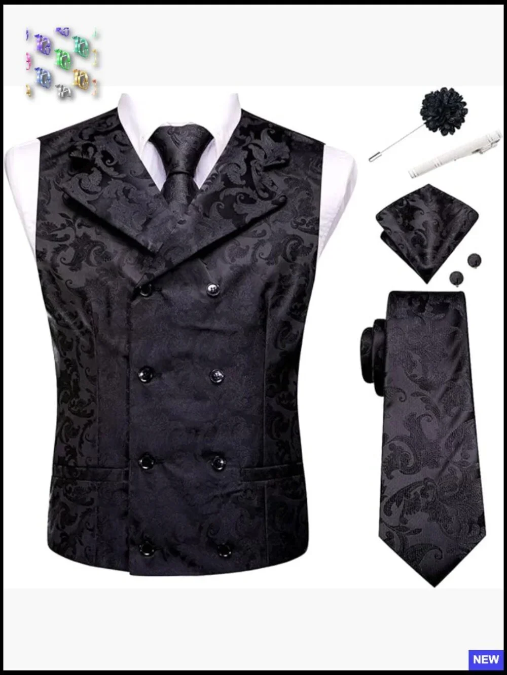 Silk Victorian Steampunk Vest Set Formal Wedding Tuxedo Vintage Elegant